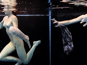 two nymphs swim and get nude gorgeous